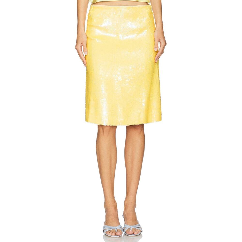 Guizio Isabelle Sequin Midi Skirt Honey Butter - XS